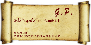 Gáspár Pamfil névjegykártya